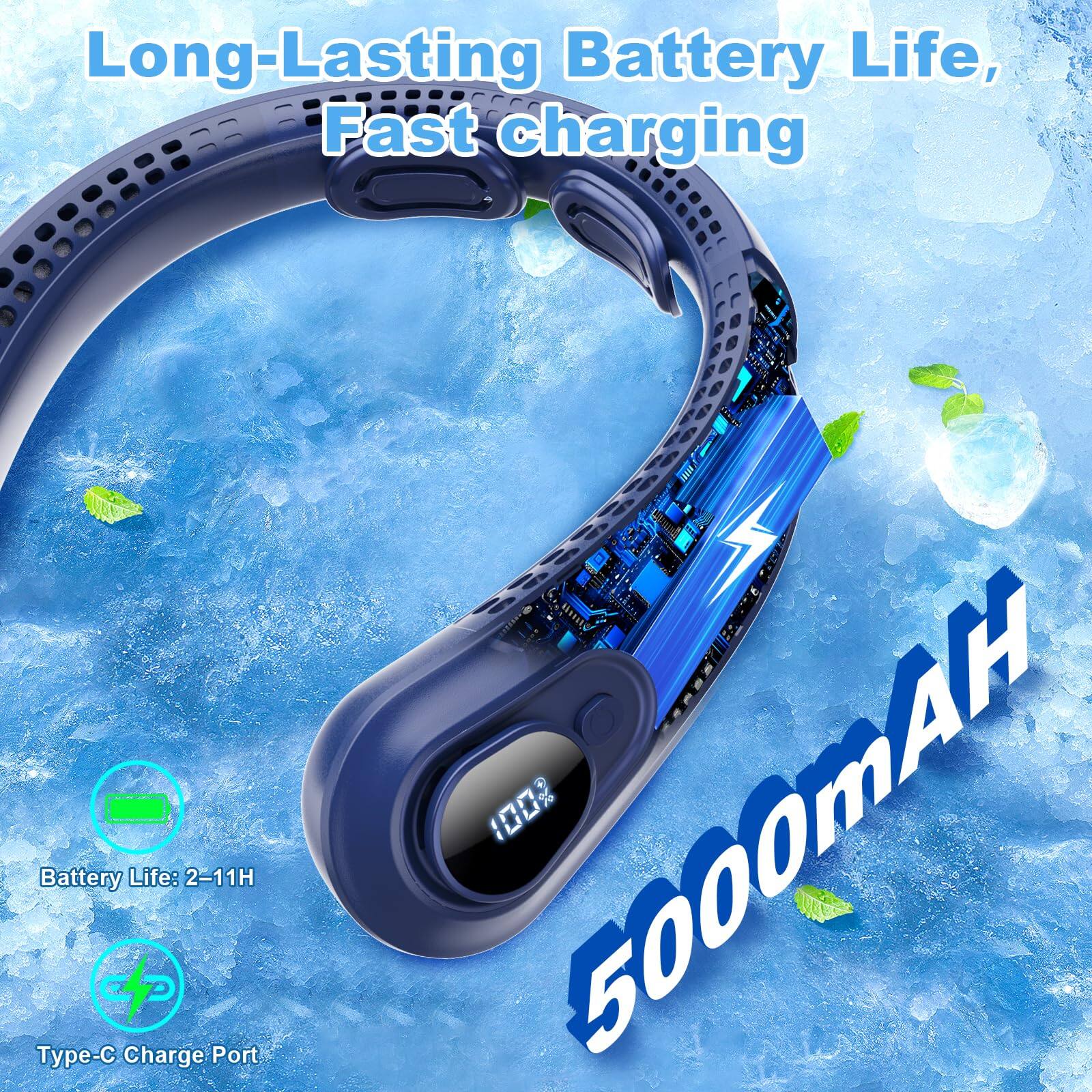 Long-Lasting Battery Life, Fast charging  
Battery Life: 2-11H  
Type-C Charge Port  
5000mAH