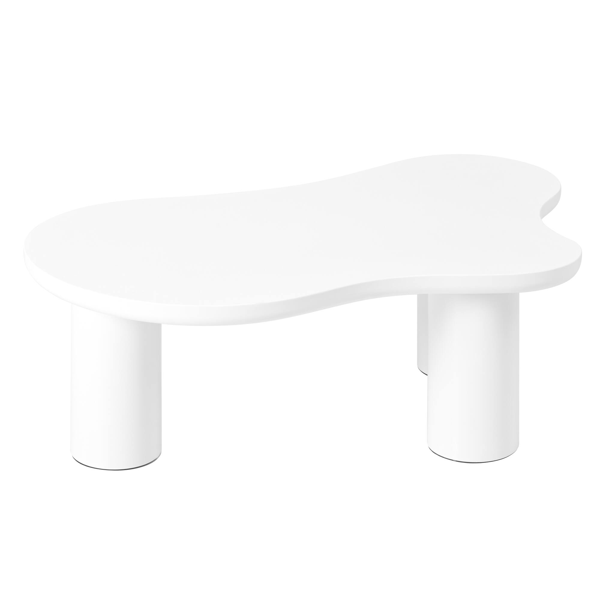 Alt View 5. GOODSILO - Modern Cloud-Shaped Coffee Table with Sturdy Legs and Sleek Design for Living Room - White.