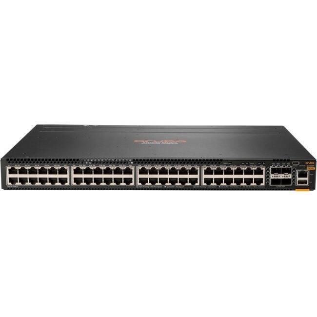 Front. HP - HPE 6300M 48-port 1GbE and 4-port SFP56 Power-to-Port 2 Fan Trays 1 PSU Bundle - 48 Ports - Manageable - Gigabit - Black.