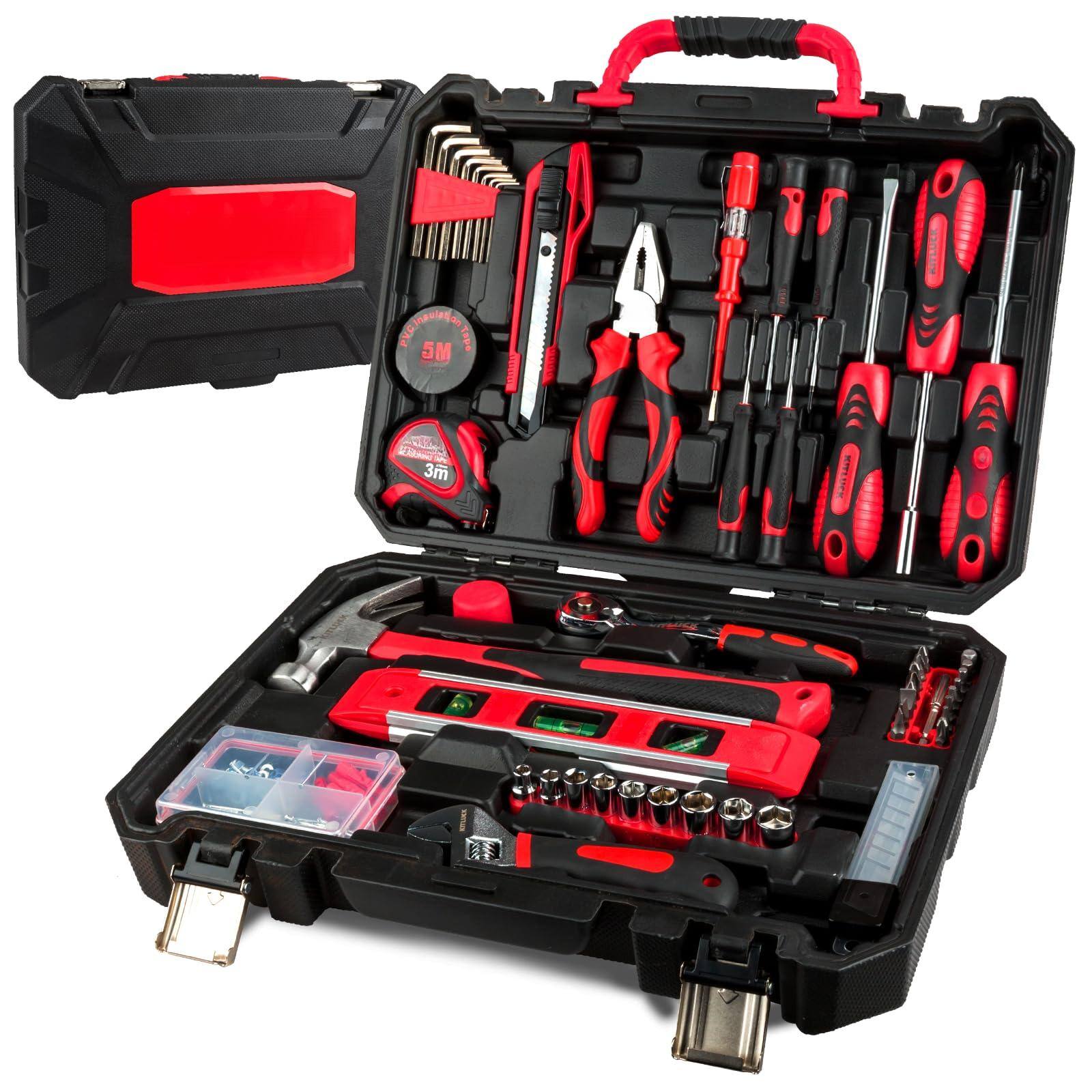 Front. JETRANSPORT - 228-piece Home Tool Kit Household Hand Repair Set For Men Portable Box With Tools (screwdriver Wrench - 138Pcs.