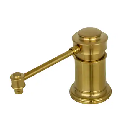 Front. Akicon - Akicon Brass Built-in Soap Dispenser for Kitchen Sink Top Refill with 17 oz. Bottle in Brushed Gold - Brushed Gold.