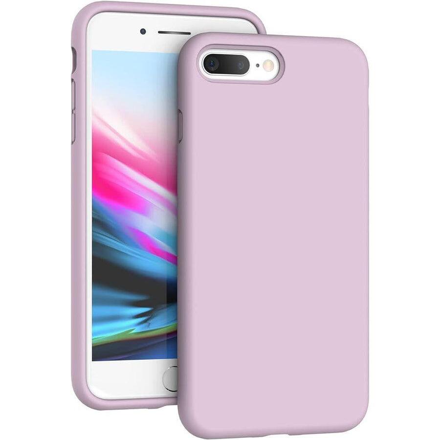 Front. Entronix - Entronix Liquid Silicone Case for iPhone 8 Plus and 7 Plus - Soft Touch Protection - Light Pink.