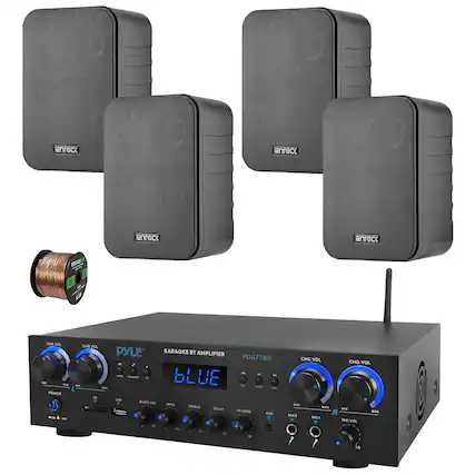 enrock enrock enroct enroct e S CHAVOL POWER M CHB VC PYLE KARAOKE BT AMPLIFIER PDA77BU bL 1 - - LUE - TE tuTa - L MUSIC o BASS TREBLE DELAY REVERS AUX 1 L 10 0 CHC.VOL - MAKX MIC MIC1 CHD.VOL -N MAX MIC VOL T0