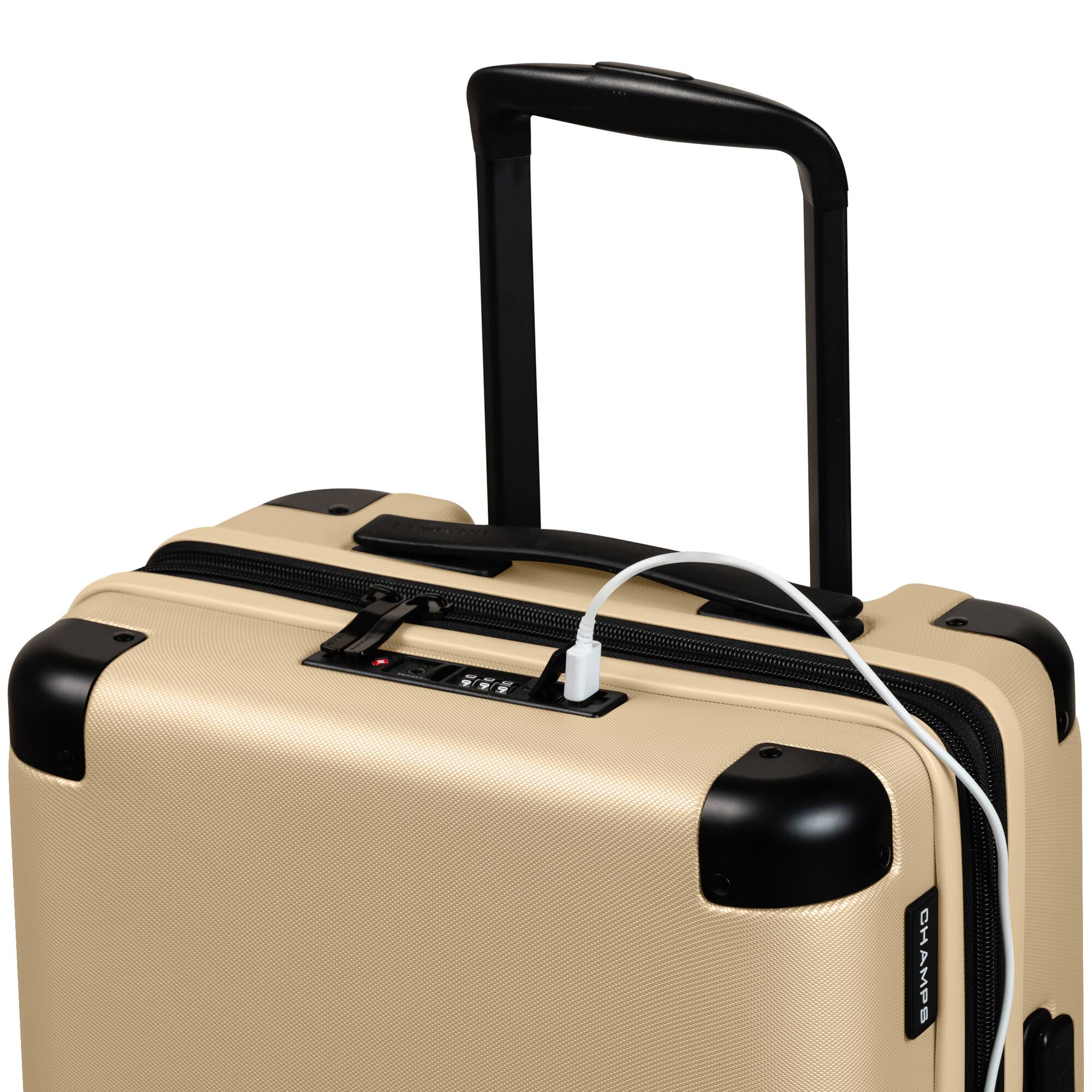 Left. Champs - Earth Collection - 3-piece Hardside Luggage set - Sand.