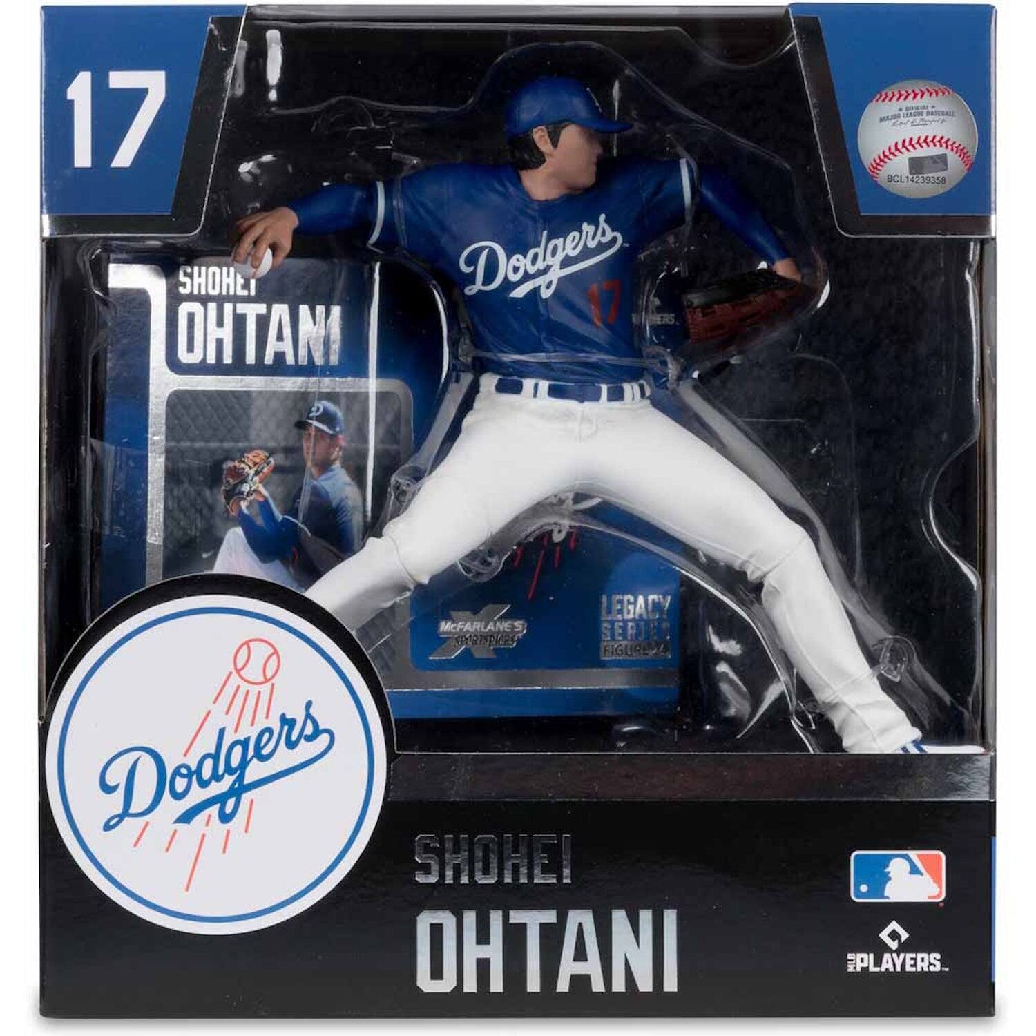 17 SHOHEI OHTANI  
Dodgers  
17  
BCL14229358  
LEGACY  
McFARLANE  
SEAJER  
Shohei Ohtani  
FIGURE  
Dodgers  
SHOHEI OHTANI  
PLAYERS.
