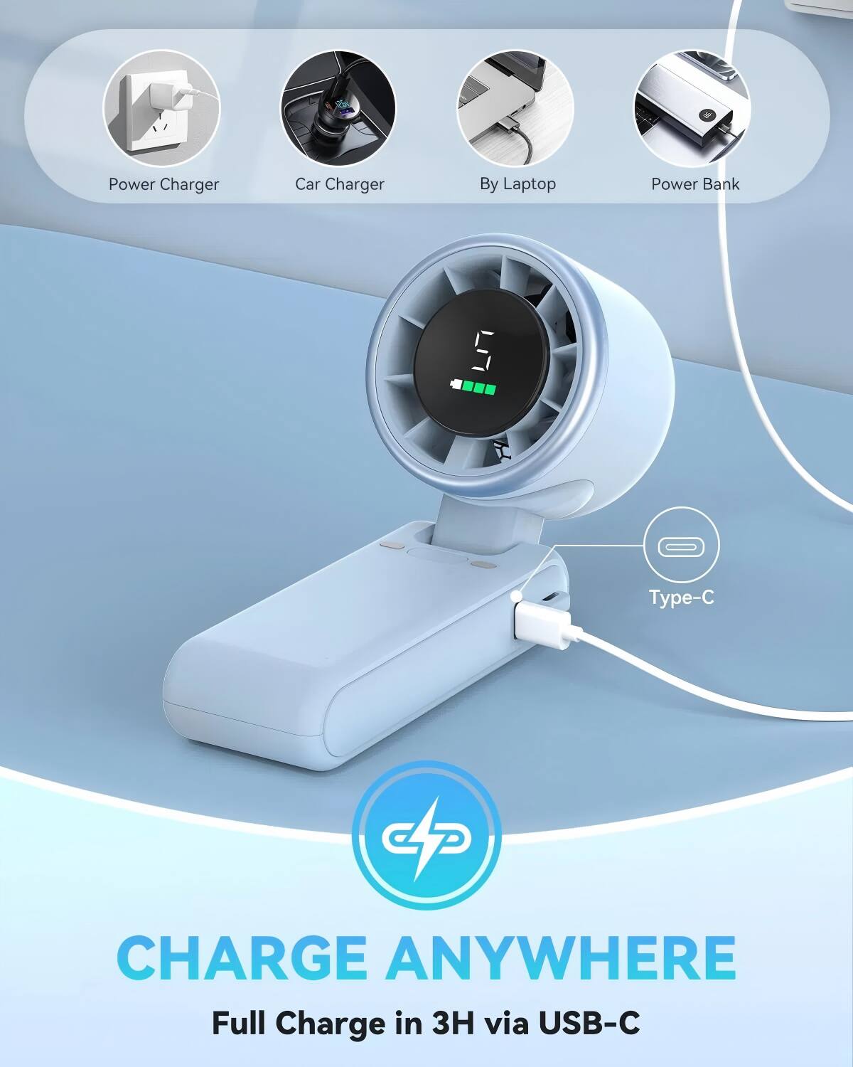 Power Charger Car Charger By Laptop Power Bank 5 ye-C & P CHARGE ANYWHERE Full Charge in 3H via USB-C