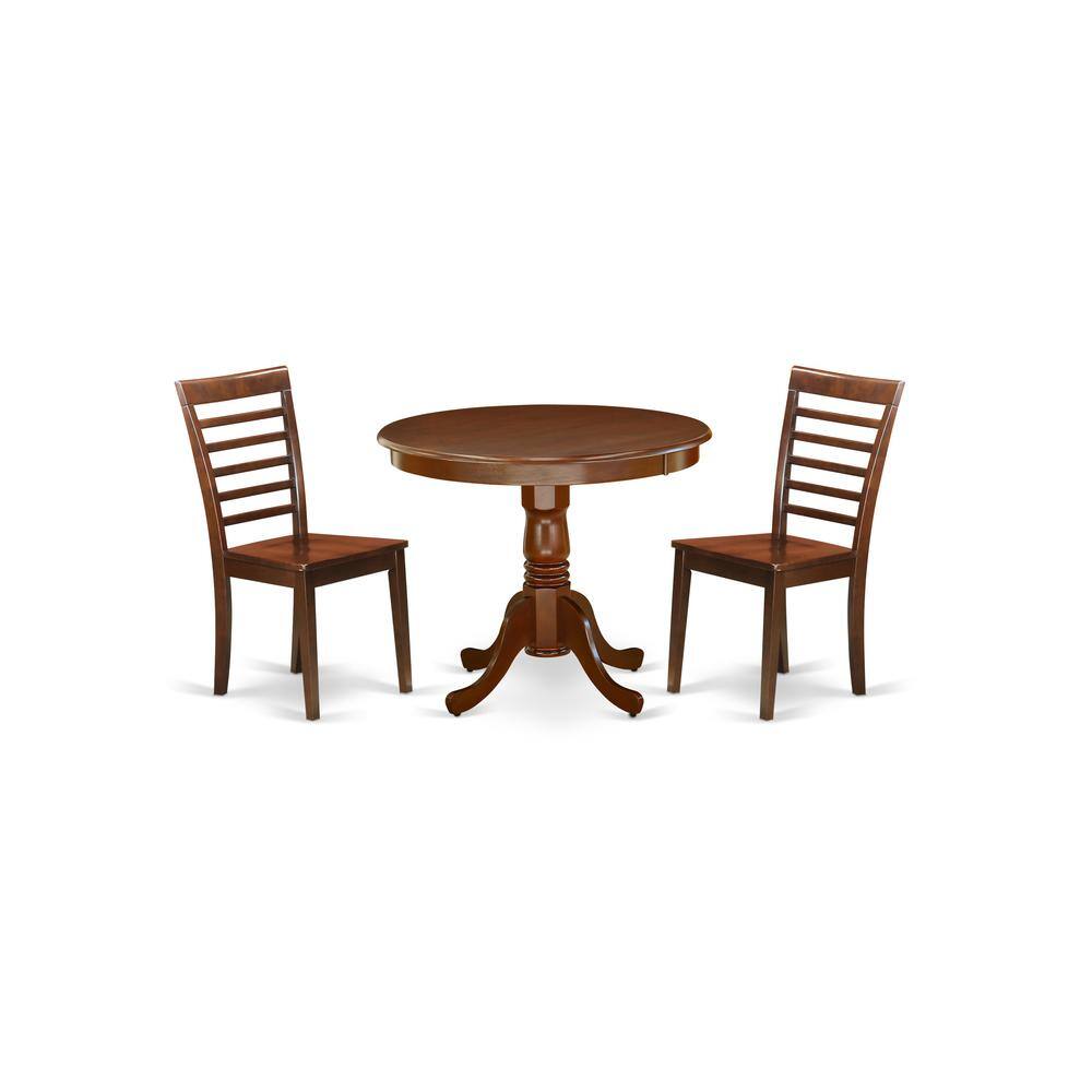 Angle. East West Furniture - Dining Room Set Mahogany - Brown.