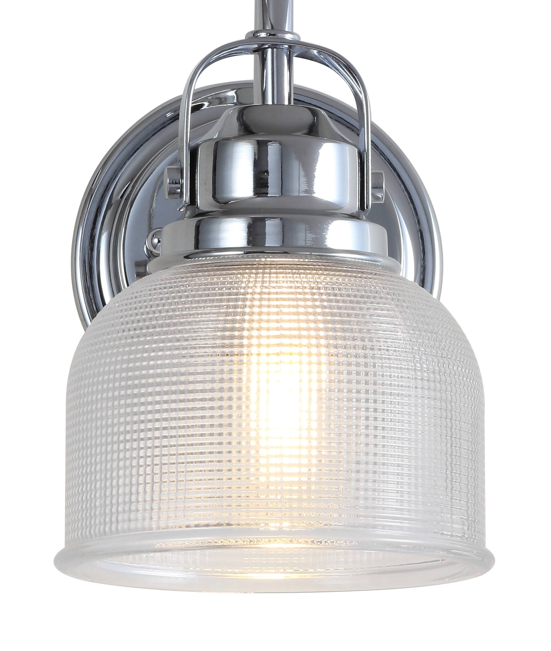 Alt View 4. Jonathan Y - Virginia 5.75" 1-Light Metal/Glass LED Vanity Light, Chrome - Chrome.