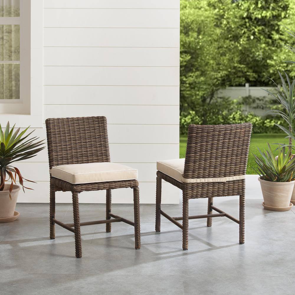 Alt View 8. Crosley Furniture - Bradenton 2Pc Wicker Outdoor Dining Chair Set - 2 Dining Chairs - Sand.