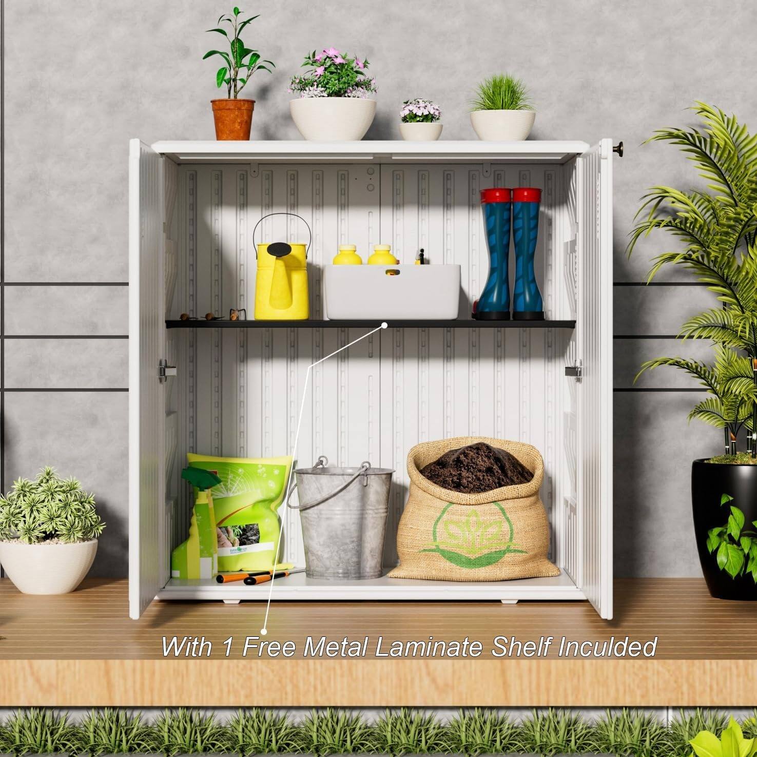 With 1 Free Metal Laminate Shelf Included