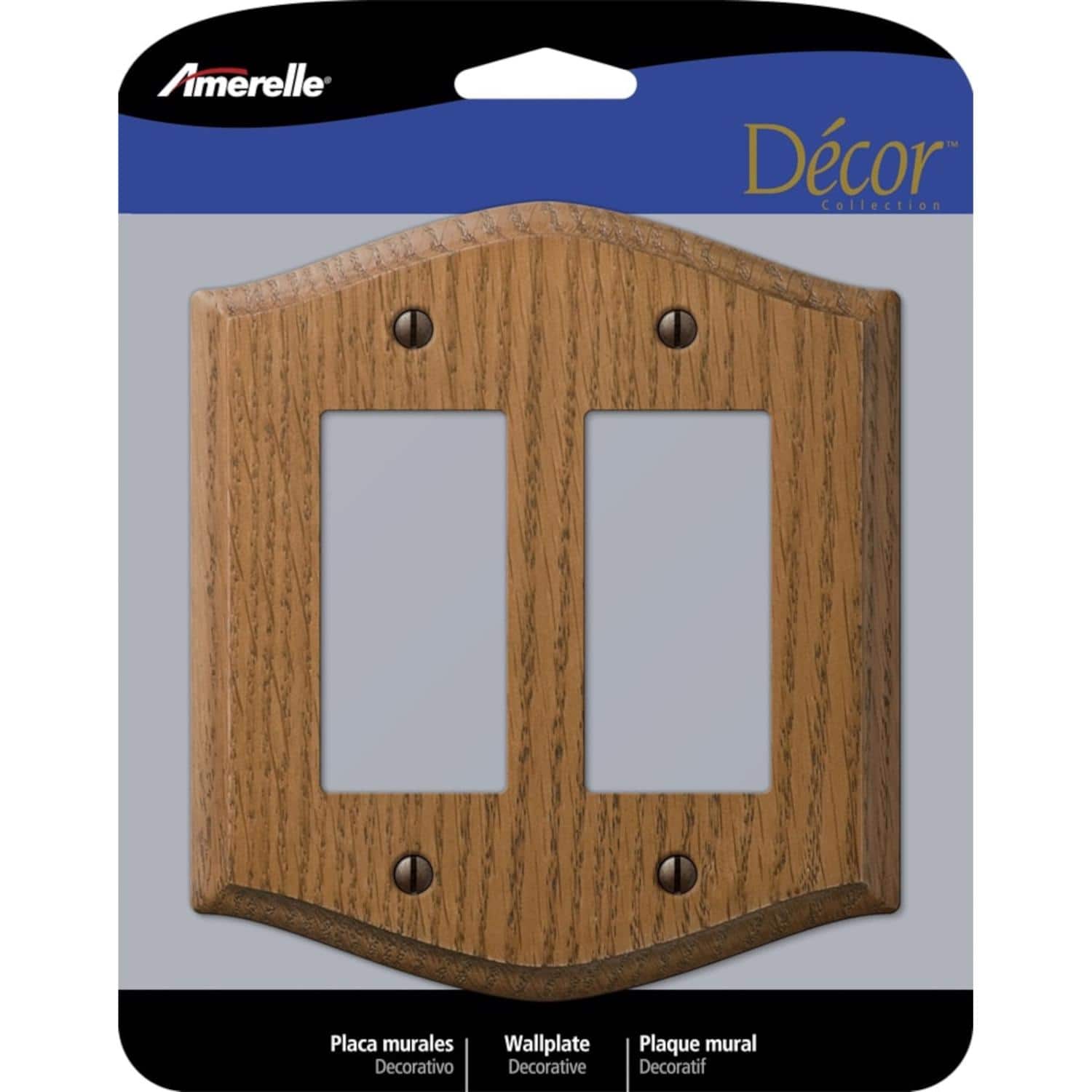 AMERELLE - Country Medium 2 gang Oak Wood Decorator Wall Plate 1 pk - Brown price history on PriceWatchPro