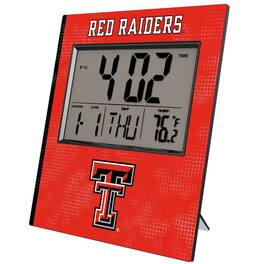 Keyscaper - Texas Tech Red Raiders Cross Hatch Digital Desk Clock - Multicolor