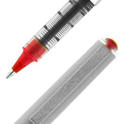 Alt View 1. uni-ball -  Vision Rollerball Pens, Fine Point, Dozen  - Red Ink.