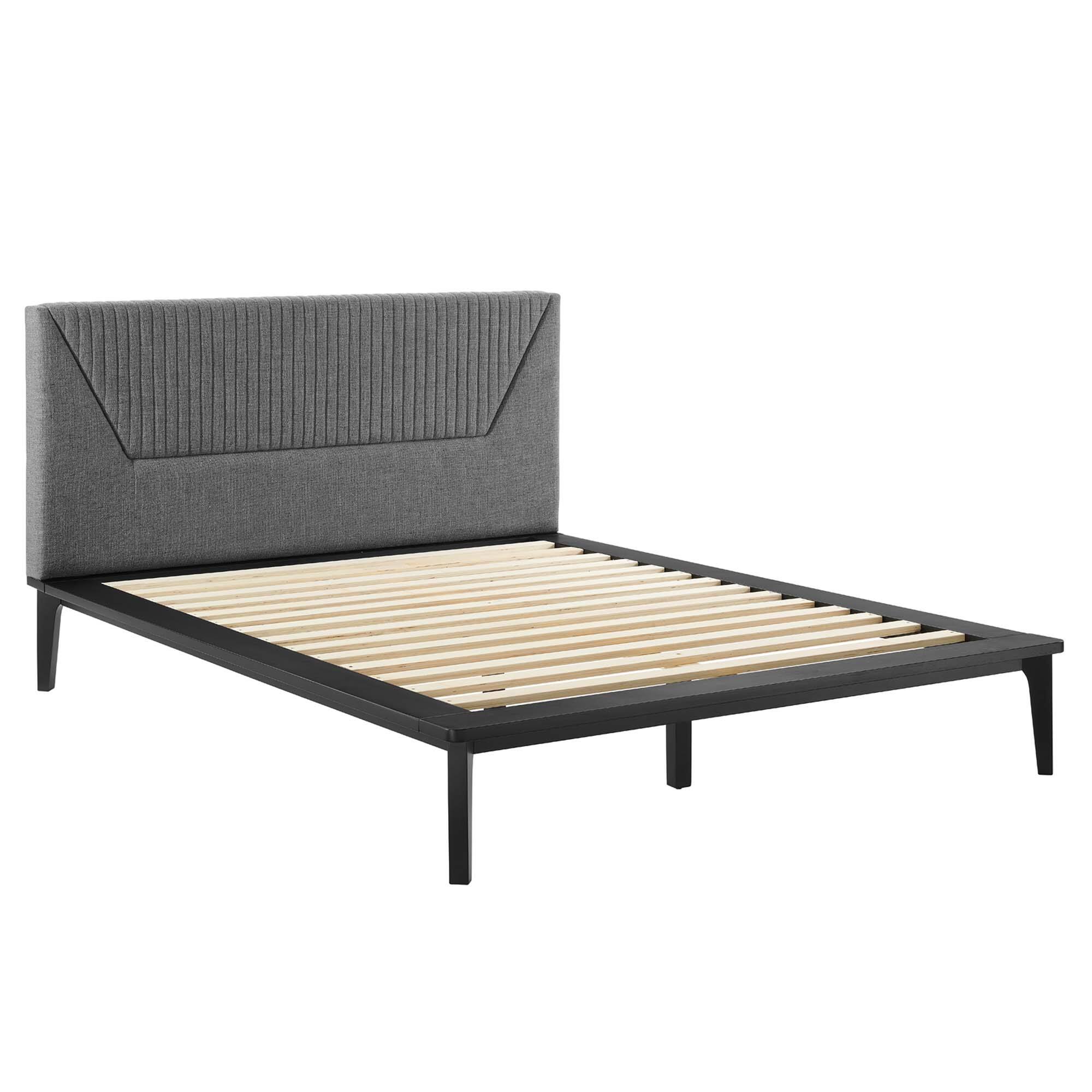 Back. Modway - Runa Wood King Platform Bed - Brown.