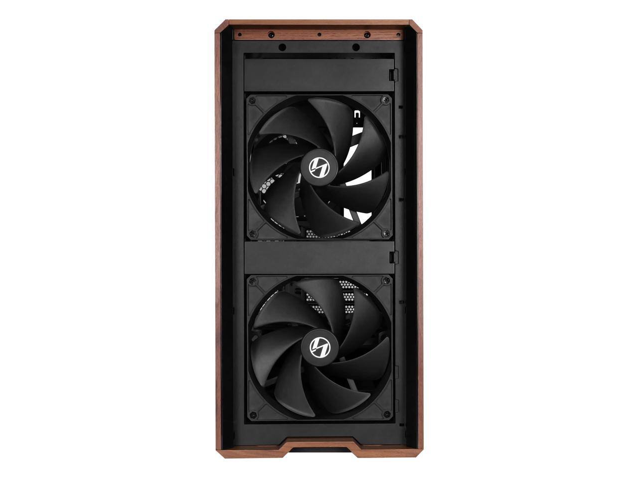 Alt View 2. Lian Li - Lian Li LANCOOL 217 Walnut Wood Mid-Tower Case, 5 PWM Fans, Flexible PSU & Cable Installation - Black (LAN217X) - Black.