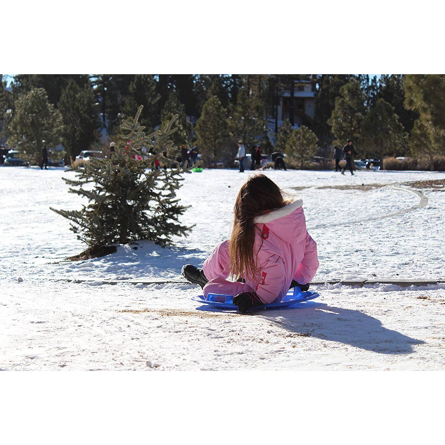 Alt View 2. Slippery Racer - Slippery Racer Downhill Pro Adults and Kids Plastic Saucer Disc Snow Sled, Green - Green.