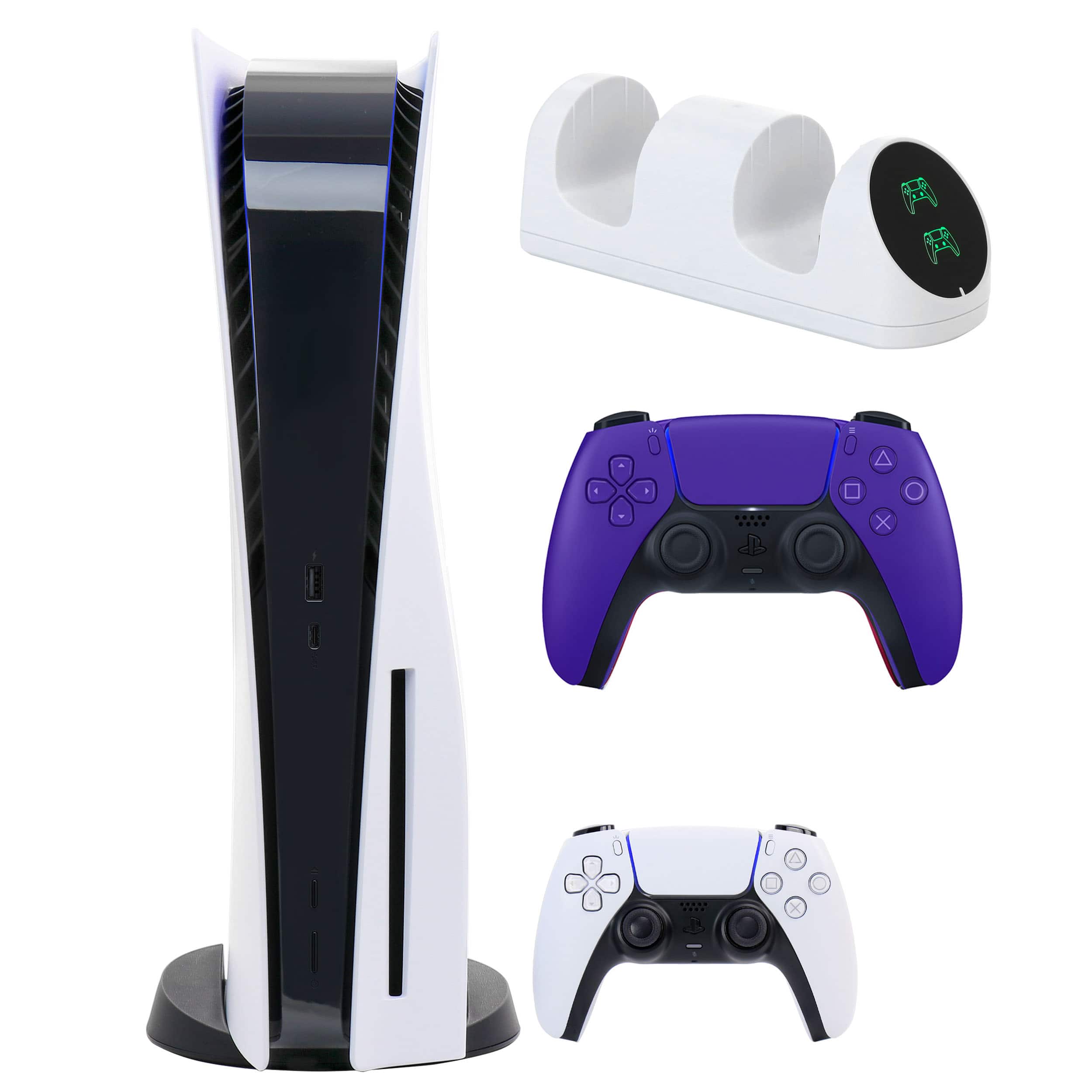 PS5 Core with Extra Purple Dualsense Controller and Dual
