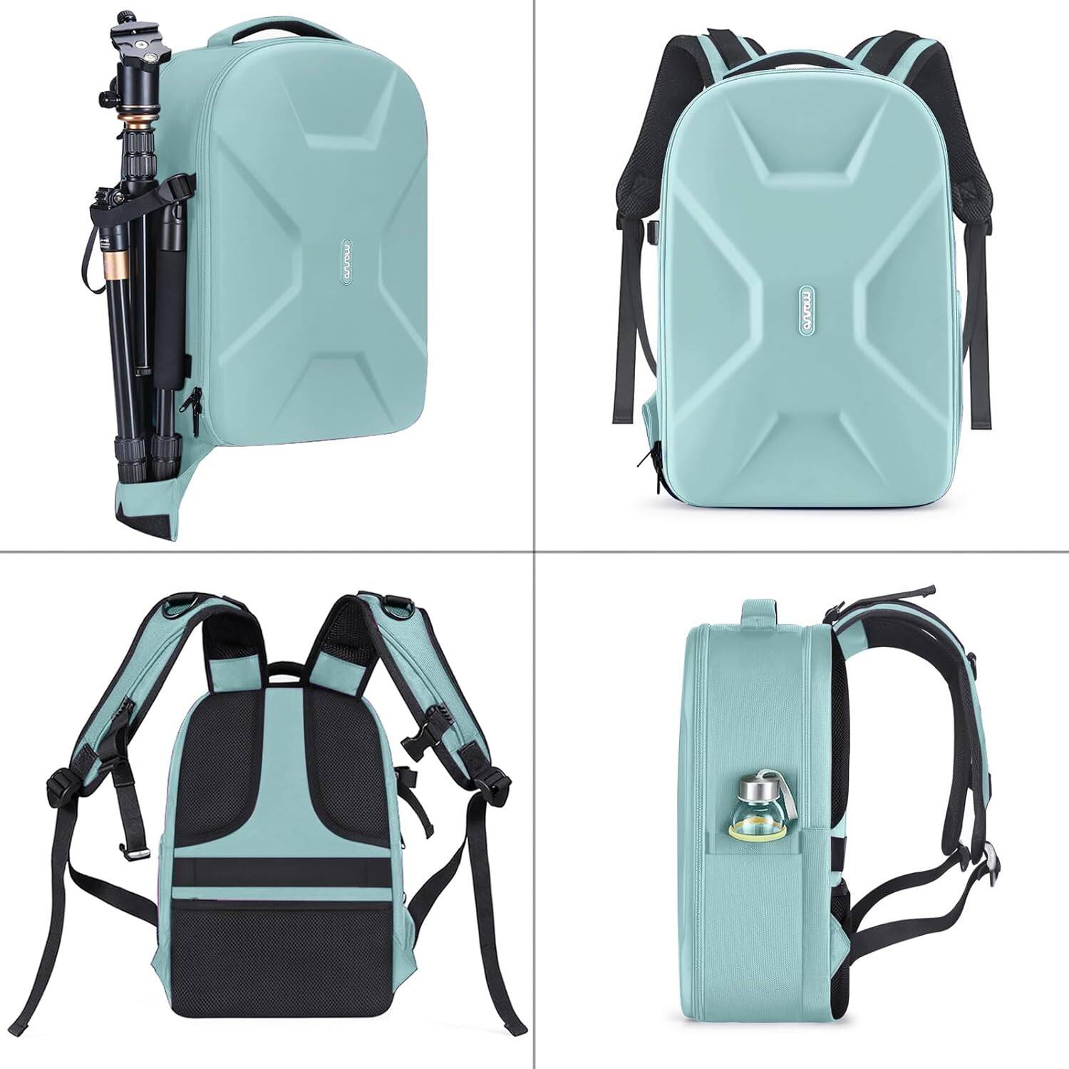 Alt View 1. mosiso - Camera Backpack 15-16 inch Waterproof Hardshell Camera Bag with Tripod Holder&Laptop Compartment - Aquamarine.