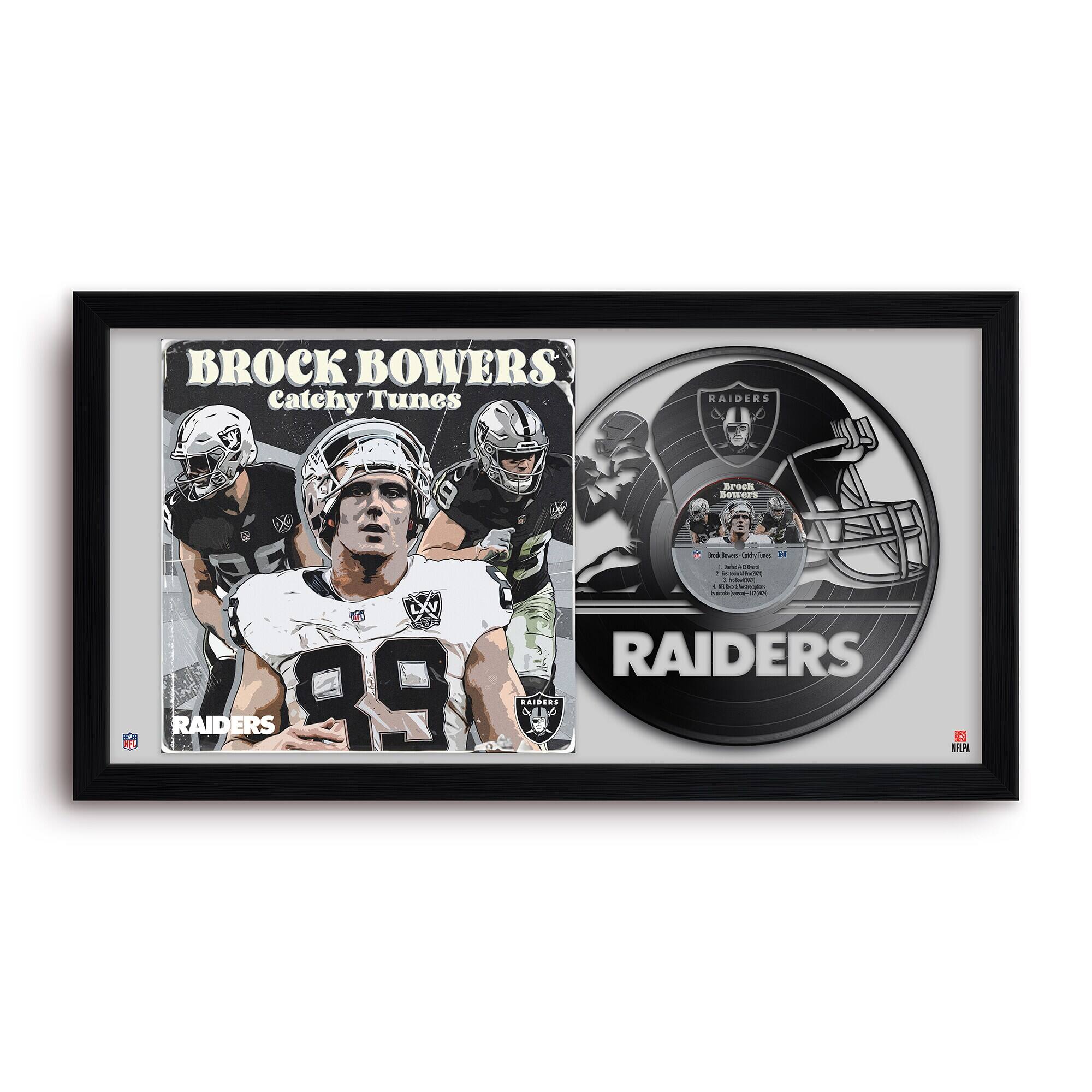 Brock Bowers Las Vegas Raiders 14" x 26" Framed Art Vinyl Album Print