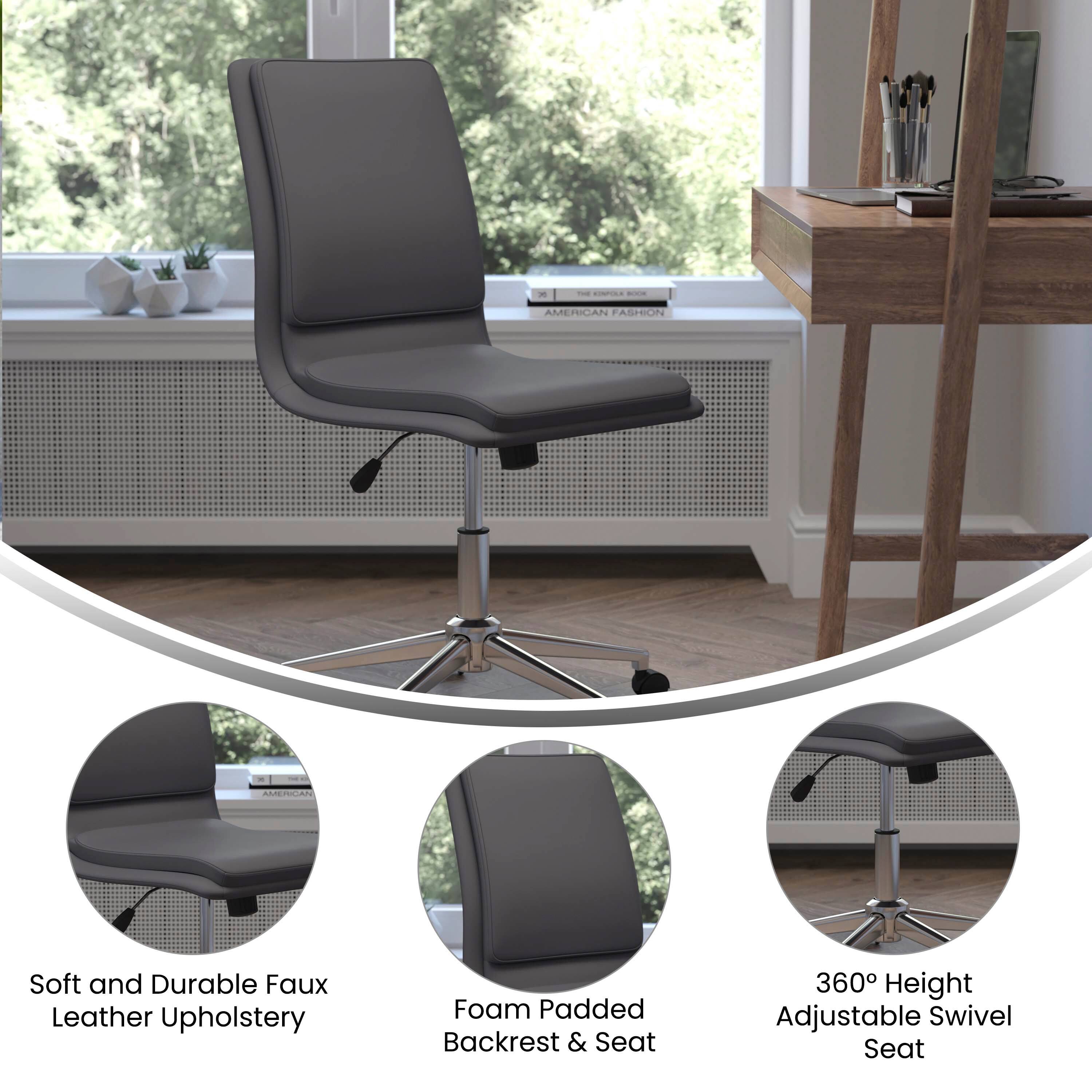 - AMERICAN FASHION Soft and Durable Faux Leather Upholstery Foam Padded Backrest & Seat 360° Height Adjustable Swivel Seat