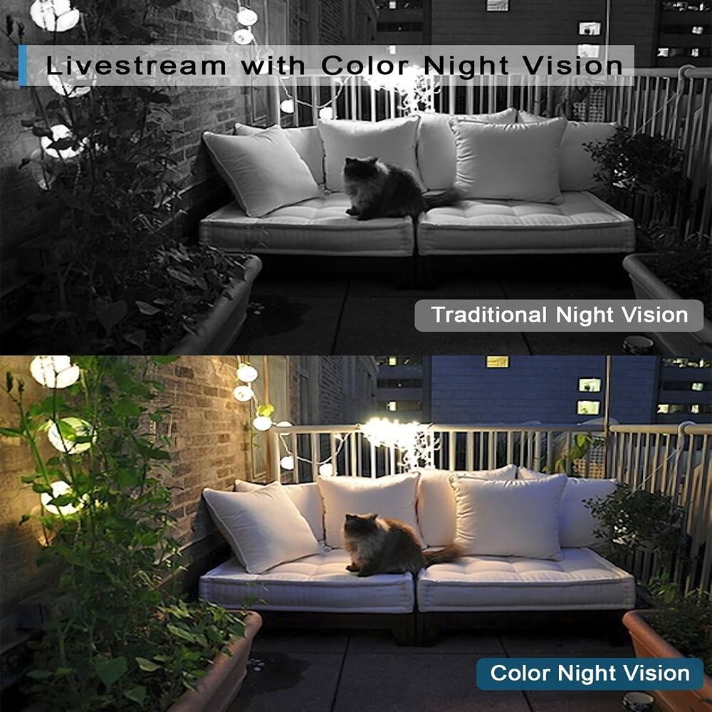 Livestream with Color Night Vision

Traditional Night Vision

Color Night Vision