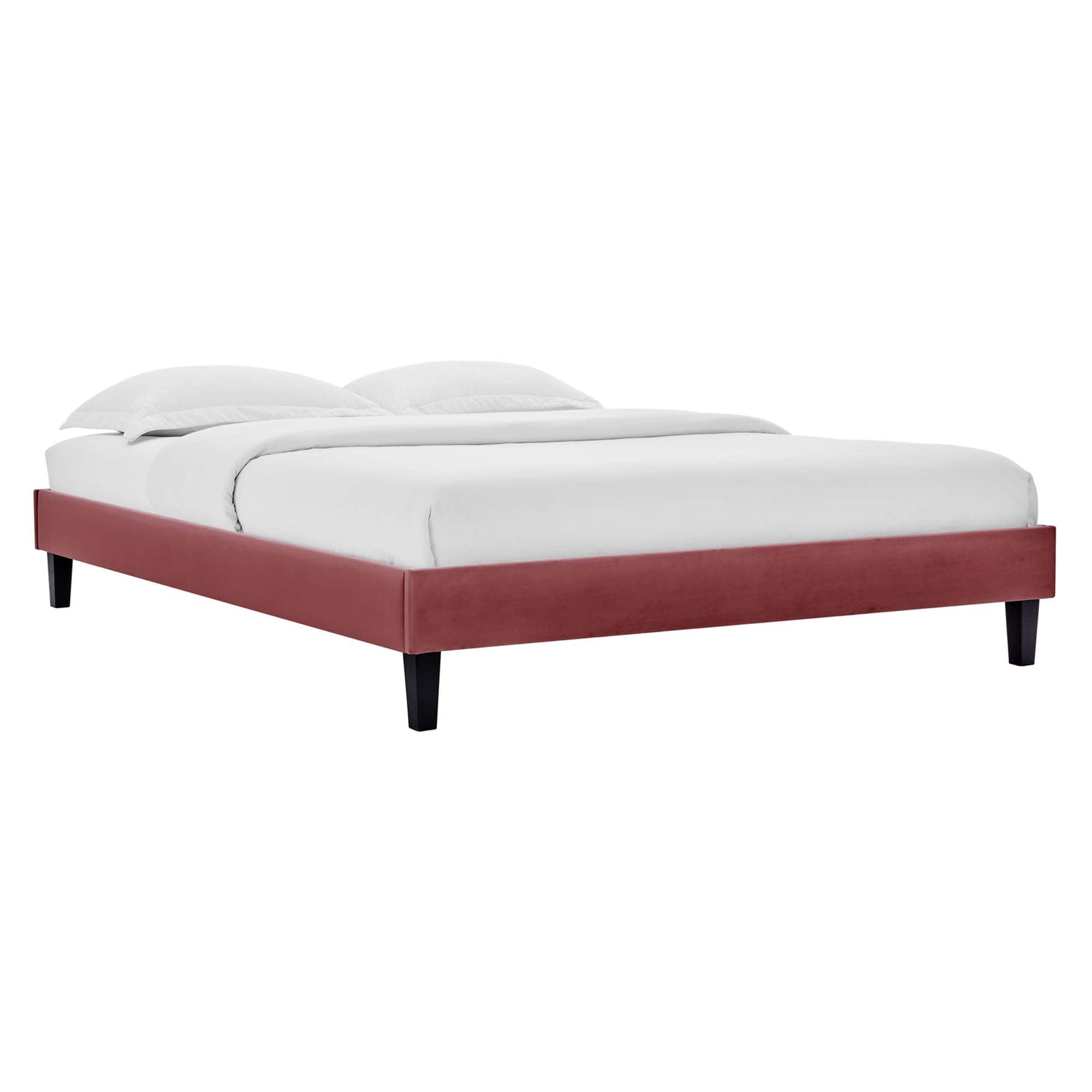 Modway - Reign Performance Velvet King Platform Bed Frame - Red