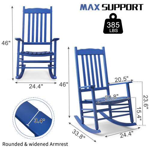 MAX SUPPORT 385 LBS  
46"  
24.4"  
46"  
3.4"  
33.8"  
Rounded & widened Armrest  
20.5"  
20.8"  
23.6"  
15.4"  
24.4"