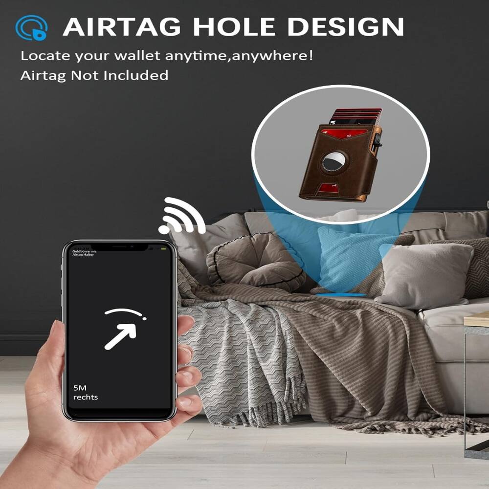 AIRTAG HOLE DESIGN  
Locate your wallet anytime, anywhere!  
Airtag Not Included  

MasAs rater 7 SM rechts