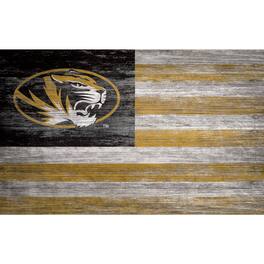 Fan Creations - Missouri Tigers 11'' x 19'' Distressed Flag Sign - Multicolor