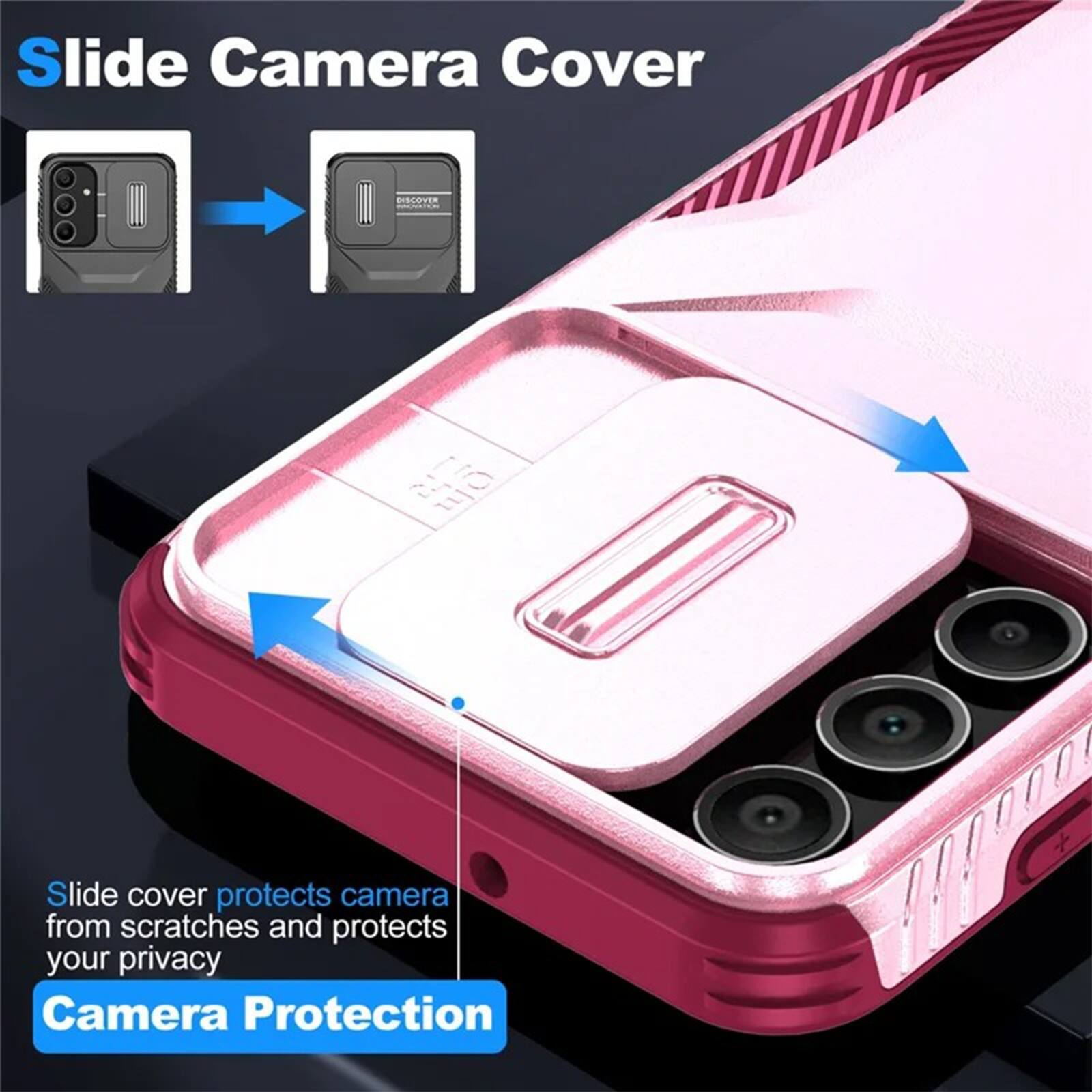 Slide Camera Cover

DISCOVER

Slide cover protects camera from scratches and protects your privacy

Camera Protection