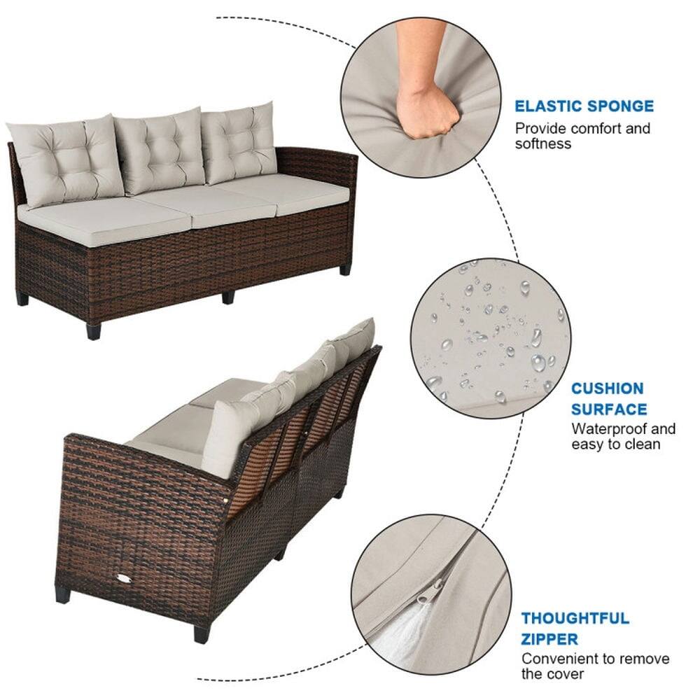 ELASTIC SPONGE  
Provide comfort and softness  

CUSHION SURFACE  
Waterproof and easy to clean  

THOUGHTFUL ZIPPER  
Convenient to remove the cover