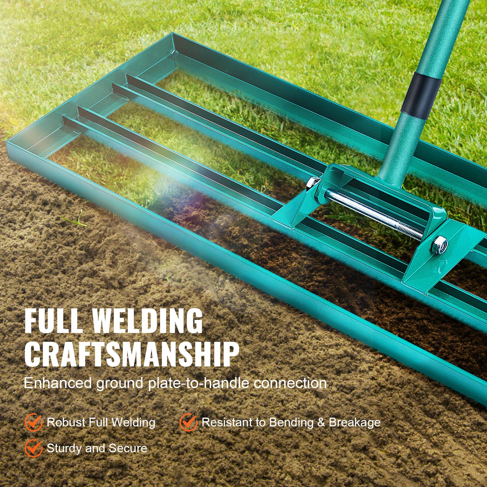 FULL WELDING CRAFTSMANSHIP  
Enhanced ground plate-to-handle connection  

- Robust Full Welding  
- Sturdy and Secure  
- Resistant to Bending & Breakage