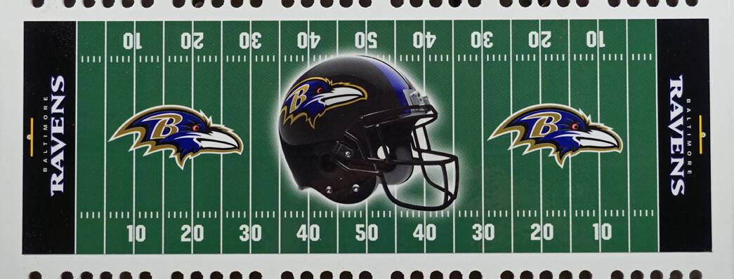 BALTIMORE RAVENS  
10 20 30 40 50 40 30 20 10  
RAVENS BALTIMORE