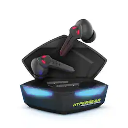 HyperGear - CobraStrike In-Ear True Wireless Bluetooth Gaming Earbuds with Microphone and Charging Case - Black