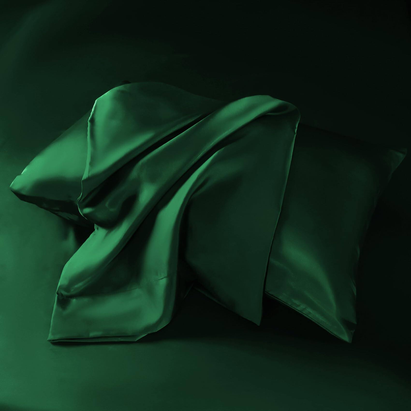 Alt View 3. MAGICAL RUBS - Green Satin Sheet Set Full Size 4 Piece Silky Bed Sheets Extra Deep Pocket Good For Hair And Skin 4 Piece Satin Sheet... - Orange Full.