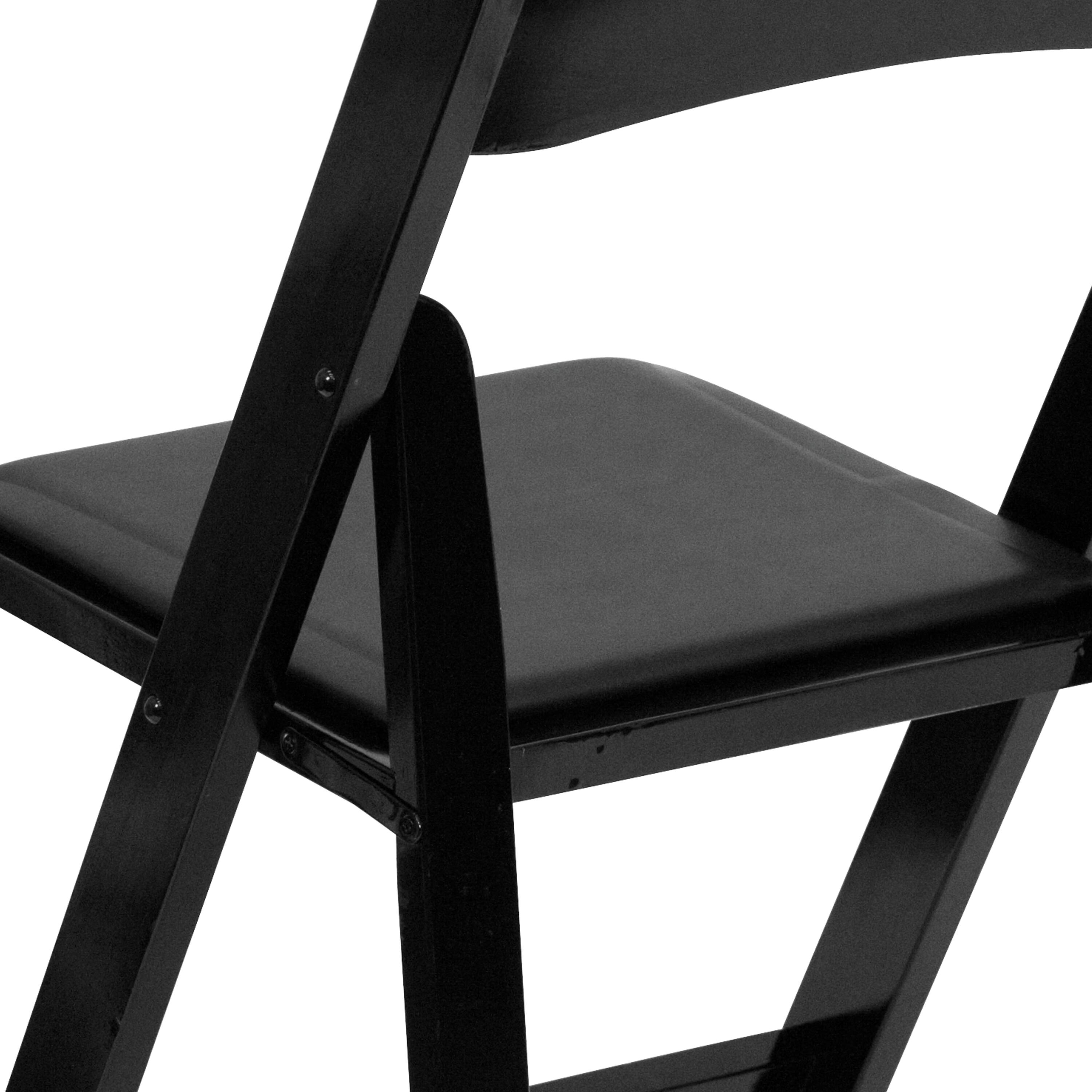 Alt View 10. Emma + Oliver - 2 Pack Wedding Party Event Wood Folding Chair with Vinyl Padded Seat - Black.