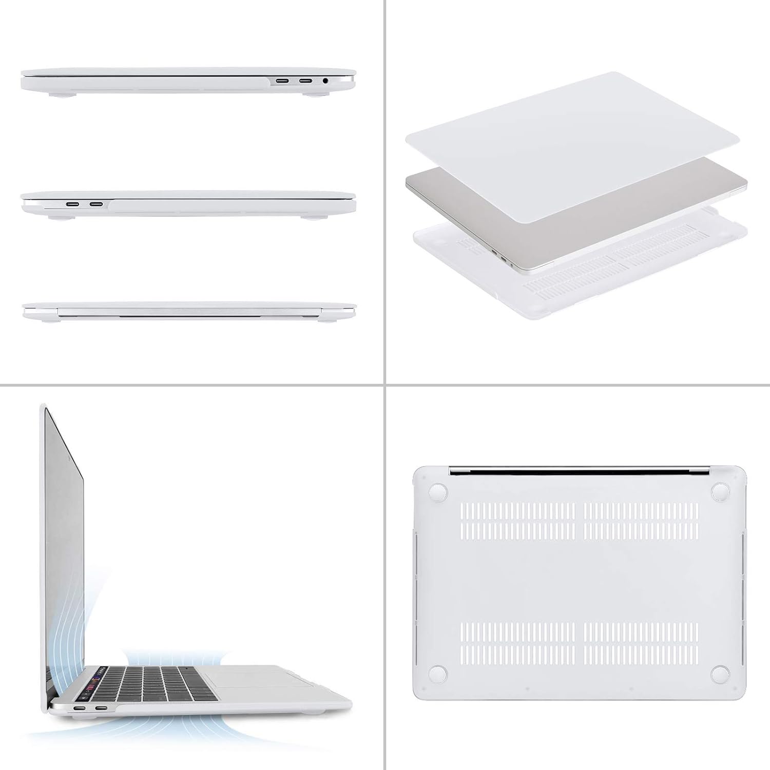 Alt View 1. mosiso - Hard Shell Case for 13-inch MacBook Pro 2016-2026 A2338 A2289 A2251 A2159 A1989 A1706 A1708 - White.