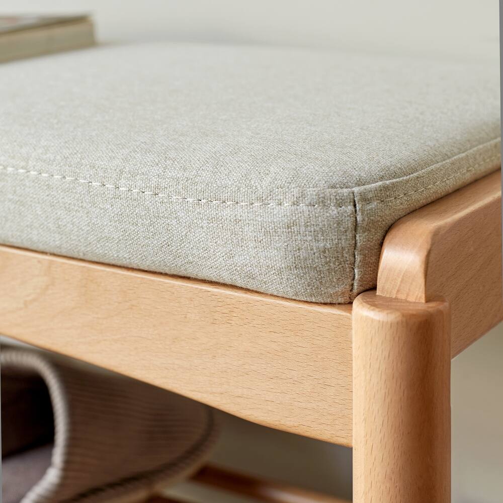 Alt View 8. Ropilly - Ropilly Solid Wood Shoe Bench Mid-Century Modern Entryway Storage Bench with Gray Cushion for Small Spaces 24 Inch - Gray.