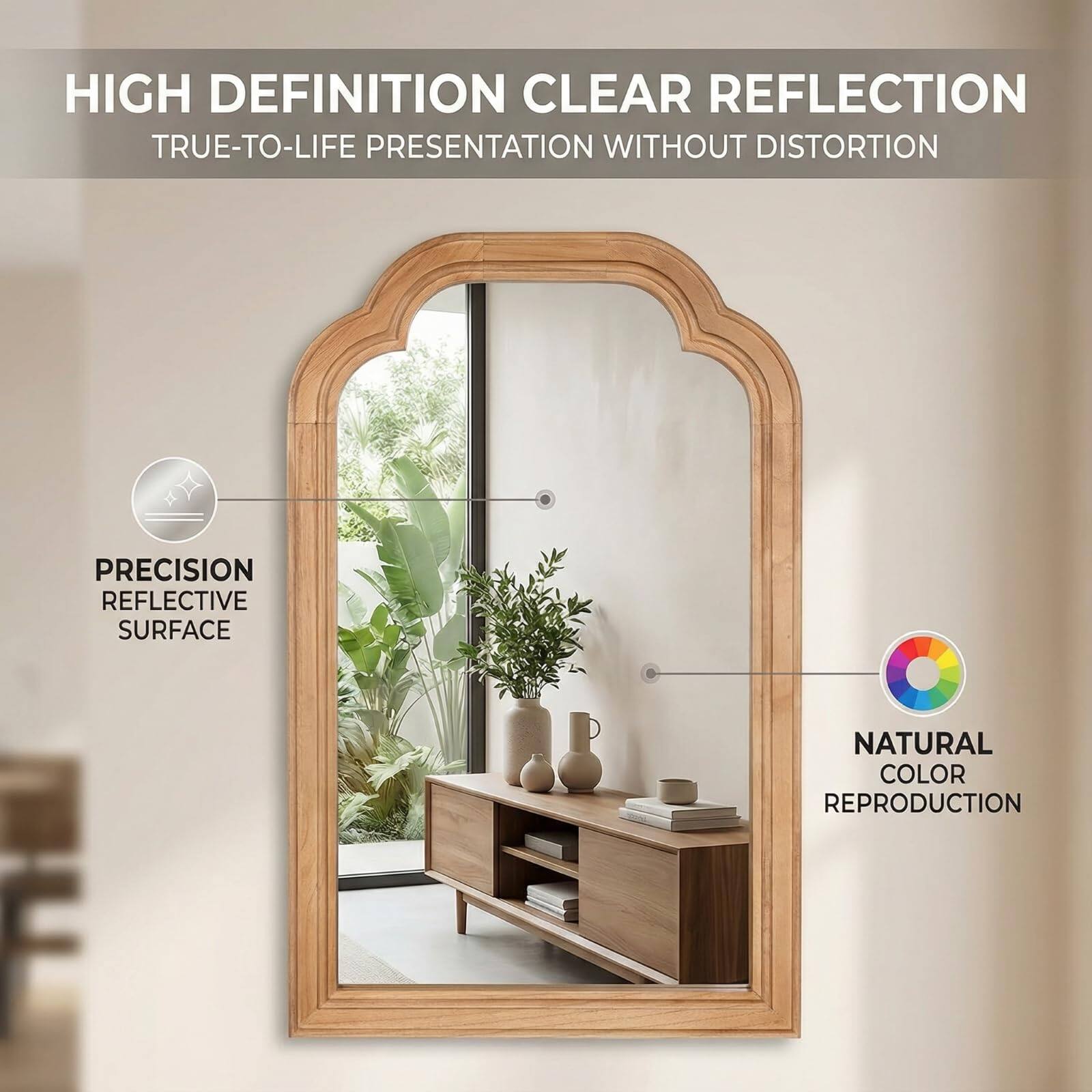 HIGH DEFINITION CLEAR REFLECTION  
TRUE-TO-LIFE PRESENTATION WITHOUT DISTORTION  

PRECISION REFLECTIVE SURFACE  

NATURAL COLOR REPRODUCTION