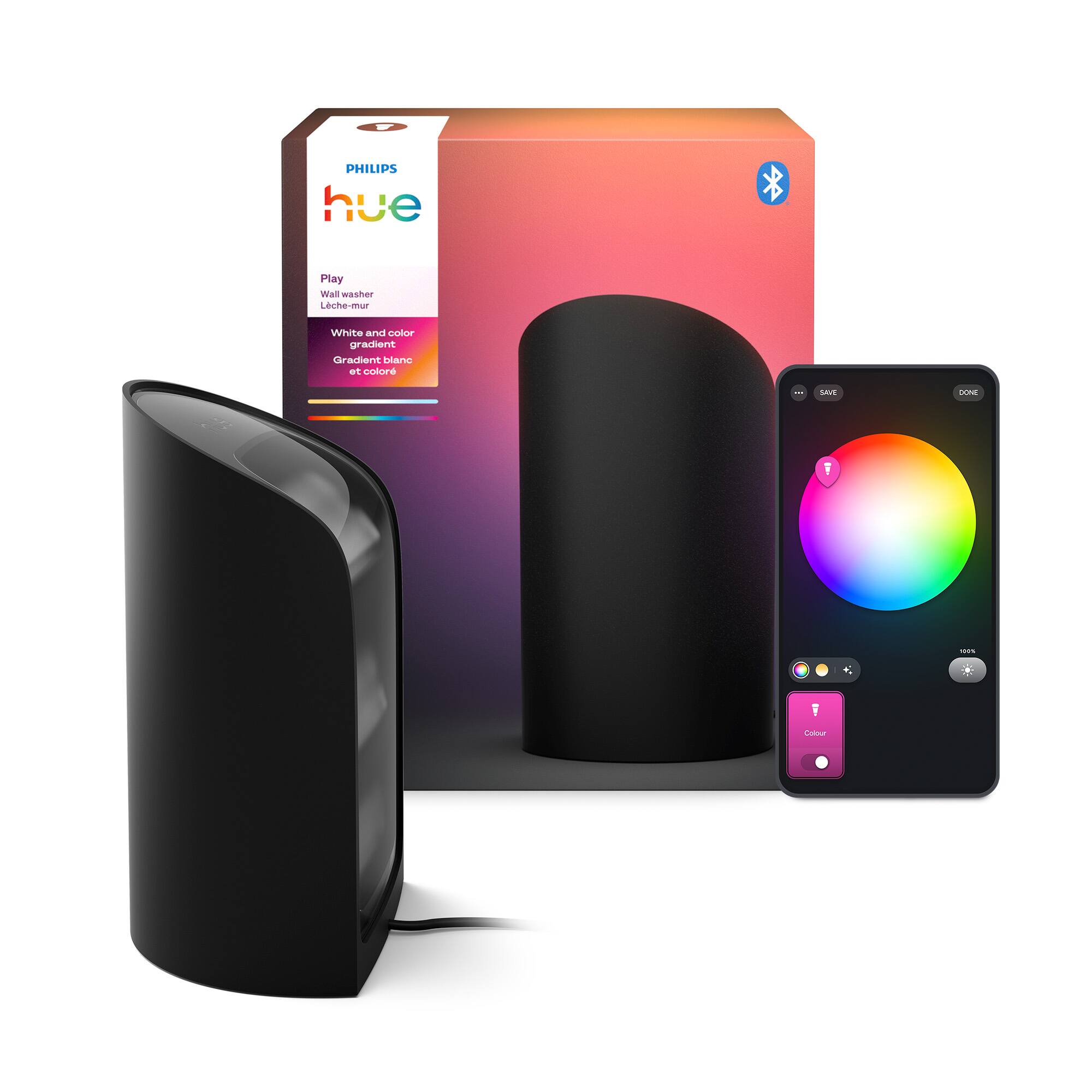PHILIPS hue Play Wall washer  
Licht-mur  
White and color gradient  
Gradient blanc et couleur
