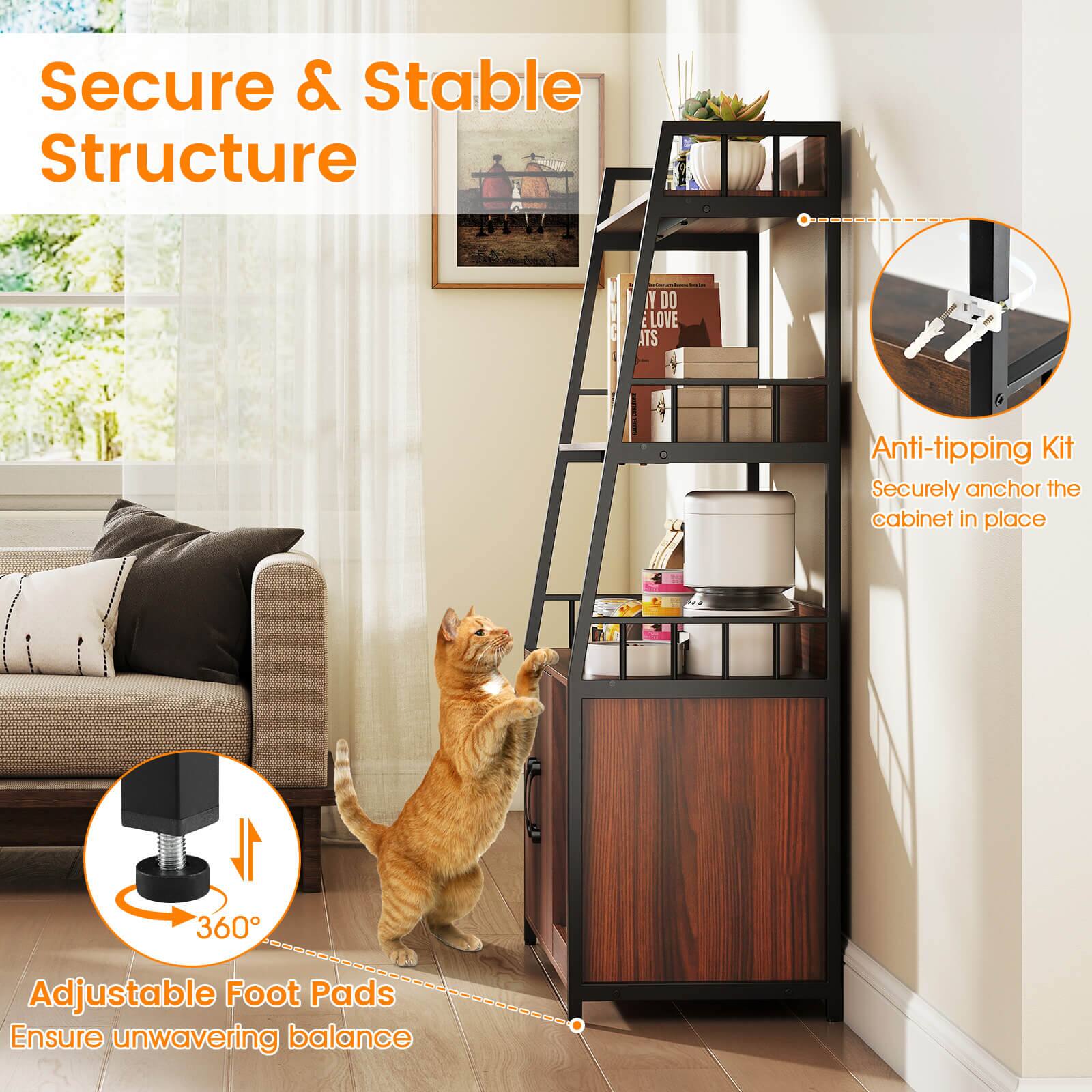 Secure & Stable Structure

Anti-tipping Kit  
Securely anchor the cabinet in place

Adjustable Foot Pads  
Ensure unwavering balance