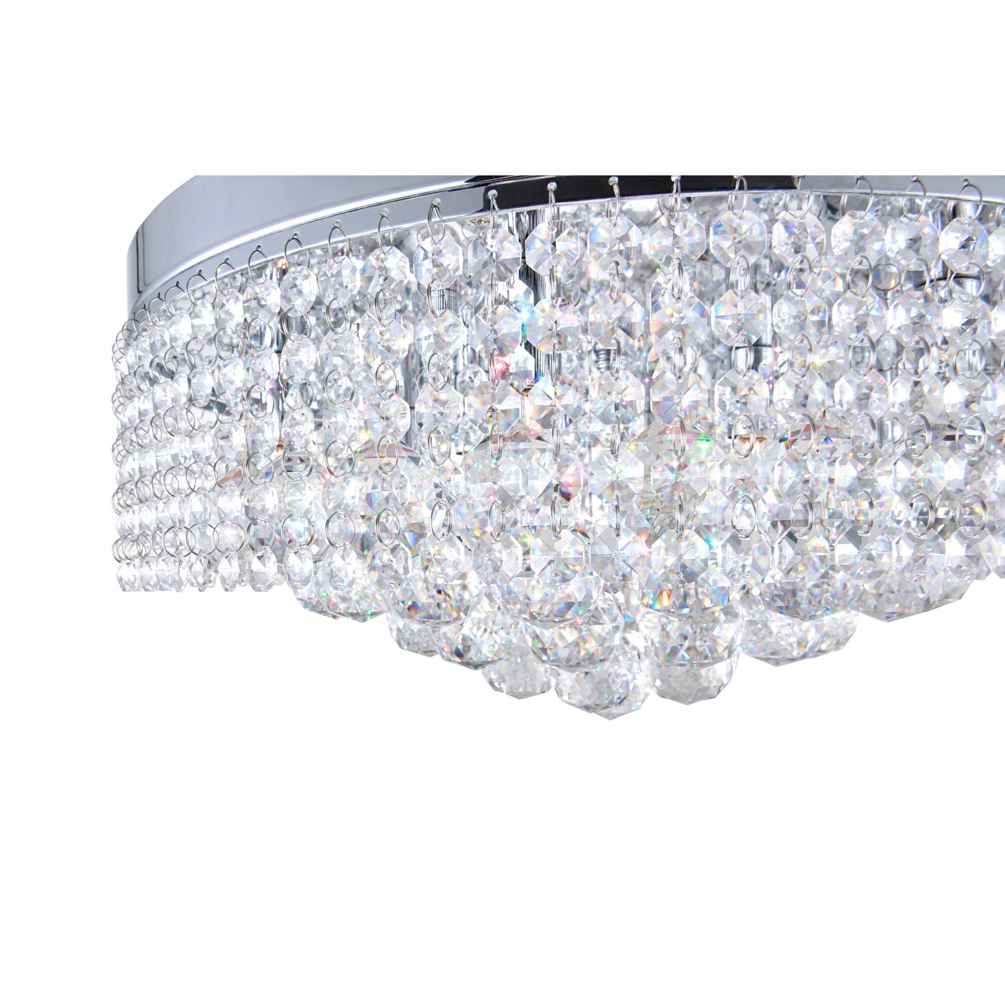 Alt View 2. CWI Lighting - Cascade 8 Light Drum Shade Flush Mount With Chrome Finish - Chrome.