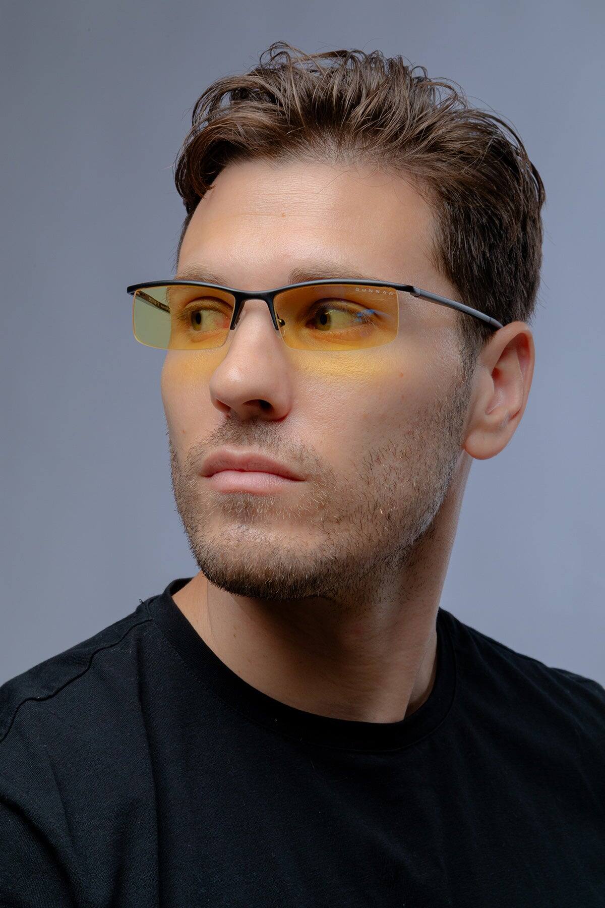 Alt View 1. GUNNAR - GUNNAR Computer Glasses  -  Emissary, Onyx, Amber Lens - Blue Light Blocking, Relieve Dry Eye, Anti Glare - Onyx.
