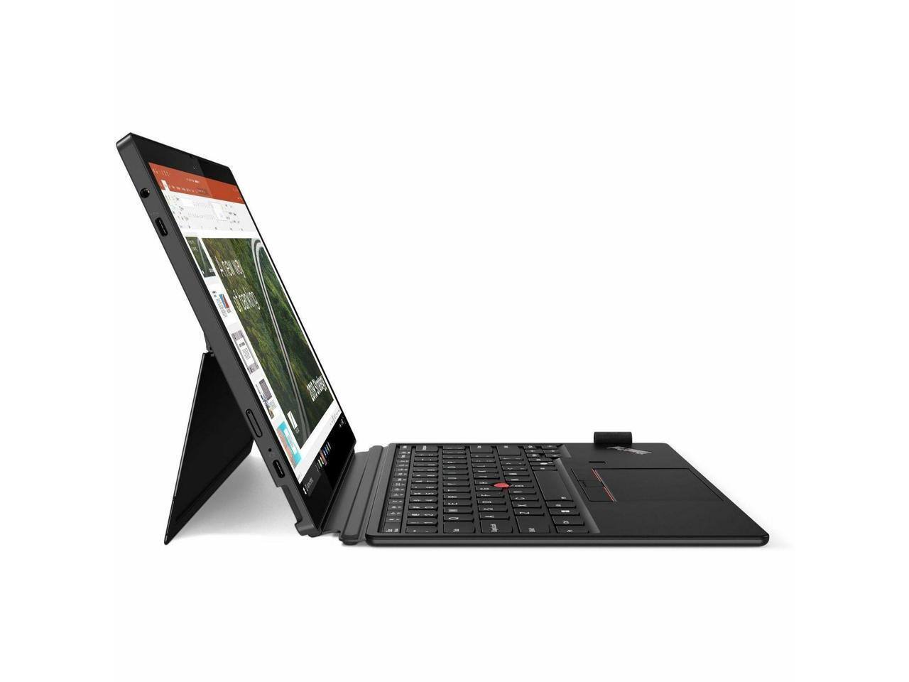 Alt View 4. Lenovo - Lenovo ThinkPad X12 Detachable Gen 2 - 12.3" Touchscreen - Intel Core Ultra 7 - 32 GB - 512 GB SSD - Windows 11 Pro - Black.