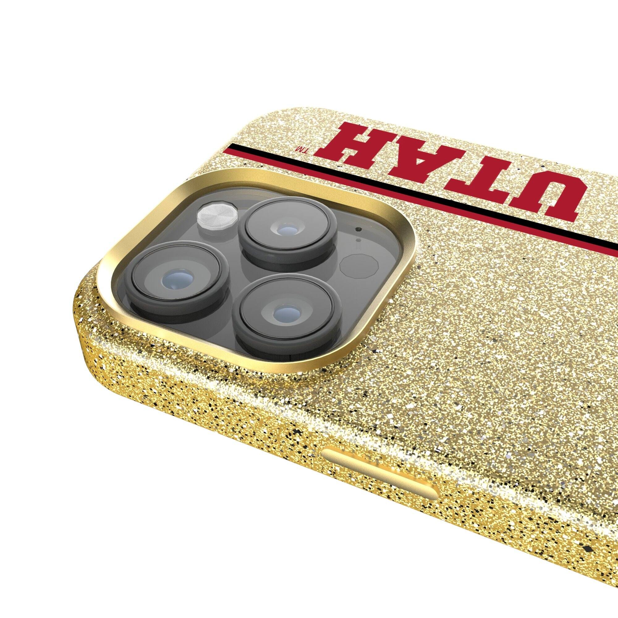 Alt View 2. Keyscaper - Gold Utah Utes iPhone Bling Case - 14 Pro Max - Gold.