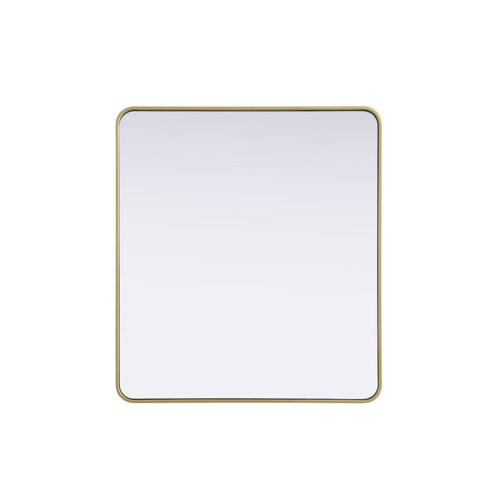 Alt View 8. Elegant Decor - Contour Metal Rectangle Mirror 36x40 in Brass - Brass.