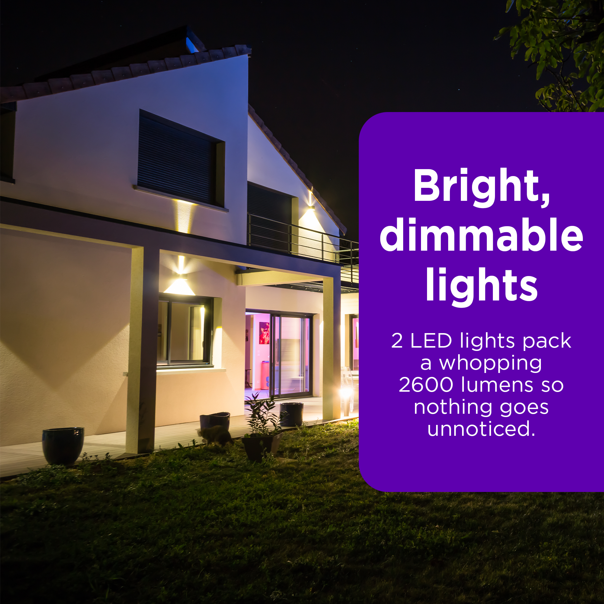 Bright, dimmable lights: 2 LED lights pack a whopping 2600 lumens so nothing goes unnoticed.