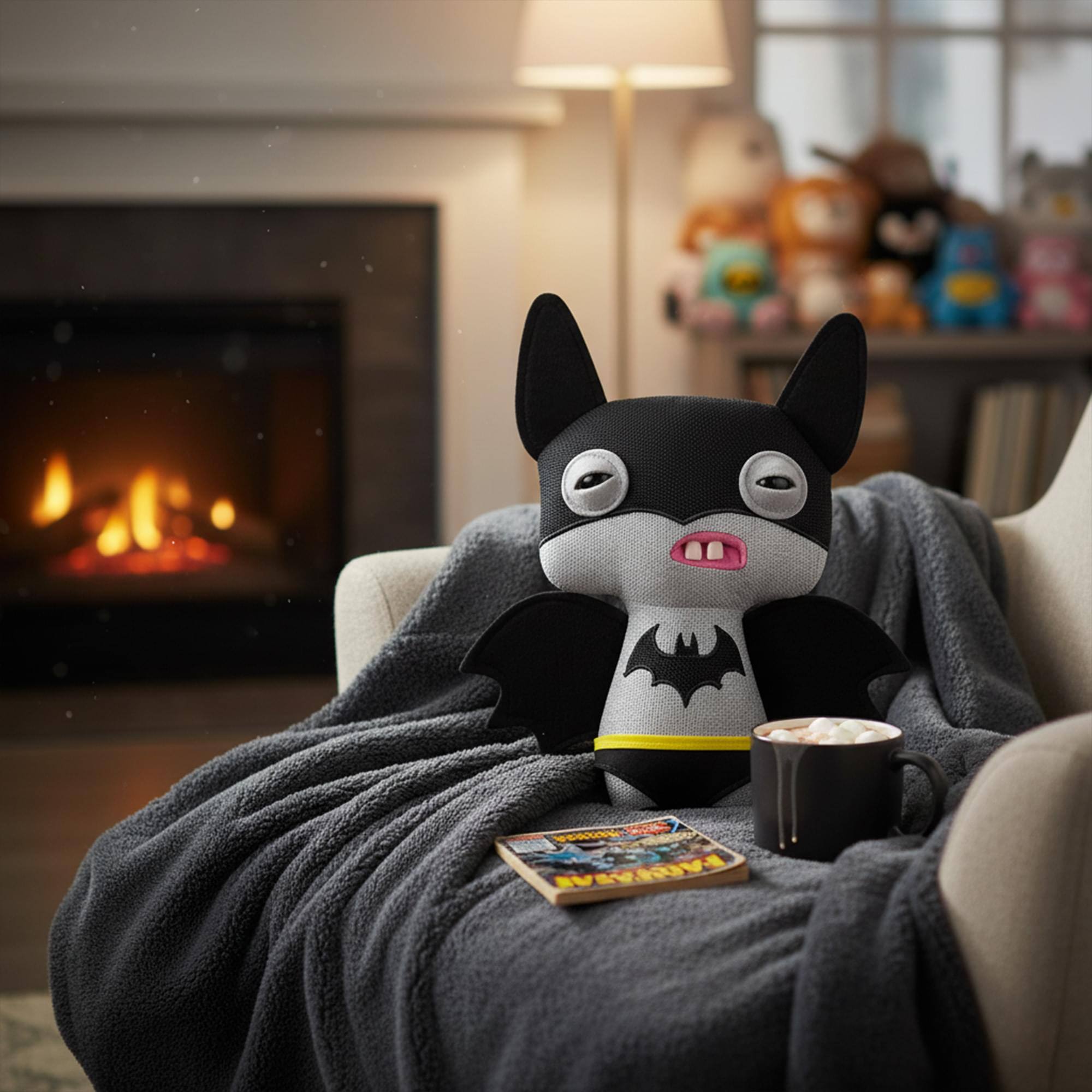 Alt View 3. ZURU - DC x Fuggler 9 Inch Collector Plush | Batman - Multi-Colored.