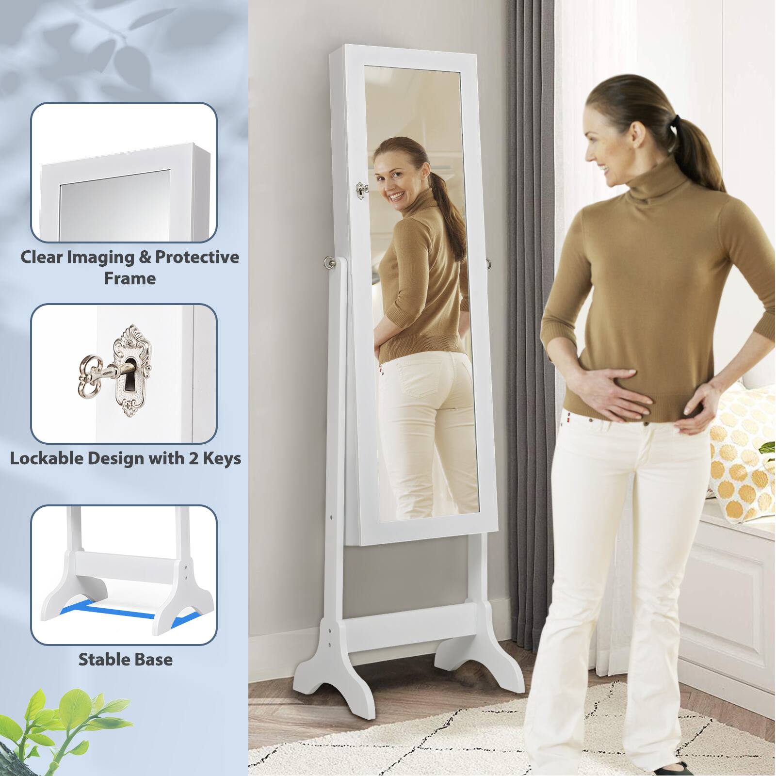 Clear Imaging & Protective Frame  
Lockable Design with 2 Keys  
Stable Base