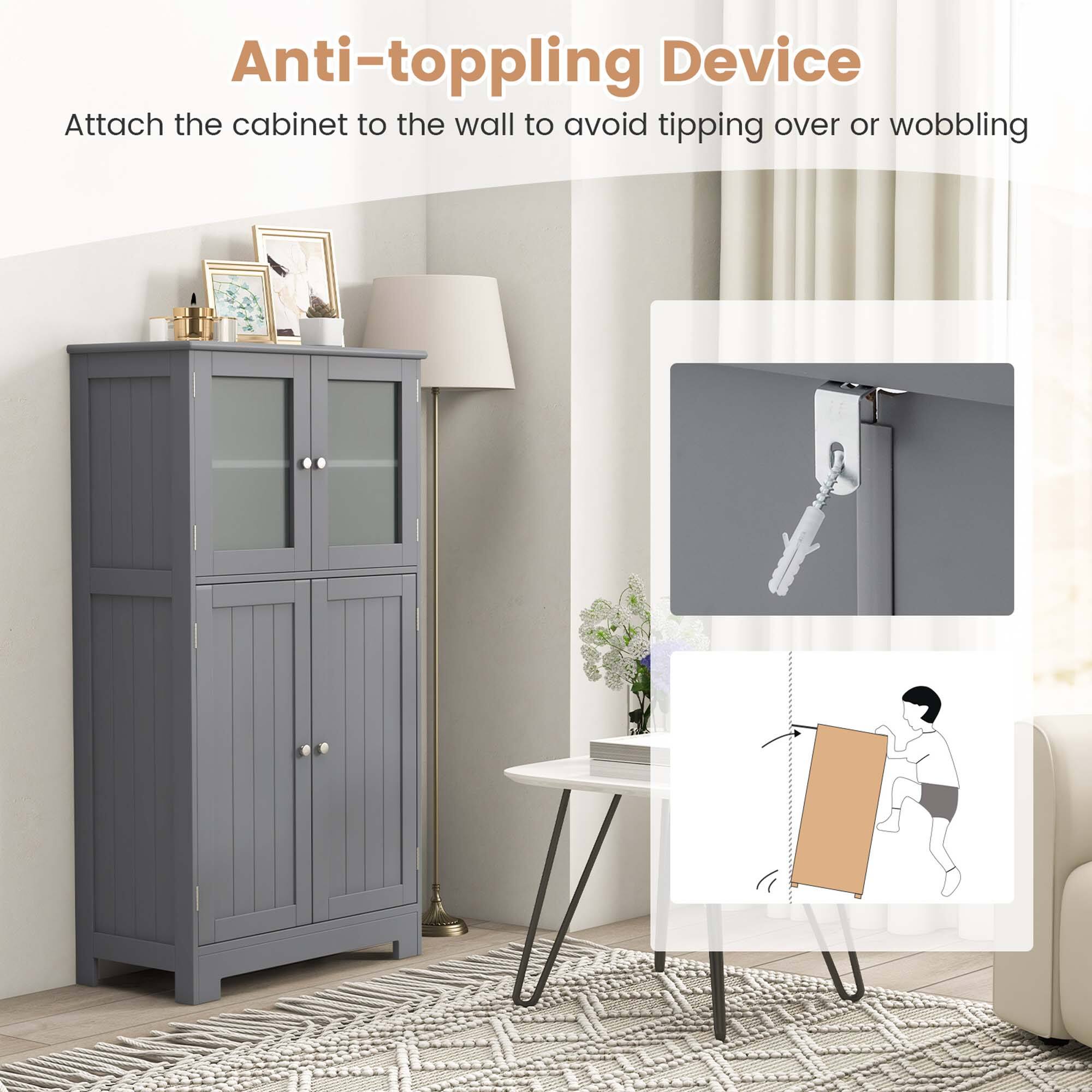 Anti-toppling Device
Attach the cabinet to the wall to avoid tipping over or wobbling